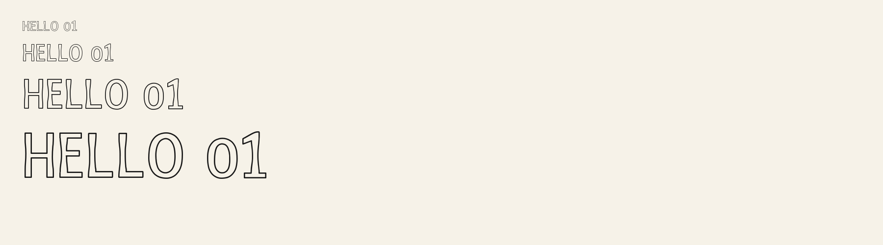 Catenary Stem Sans Outline sizes specimen