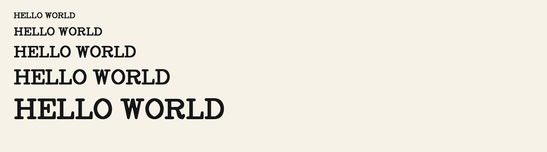 Newsreel Serif waterfall specimen