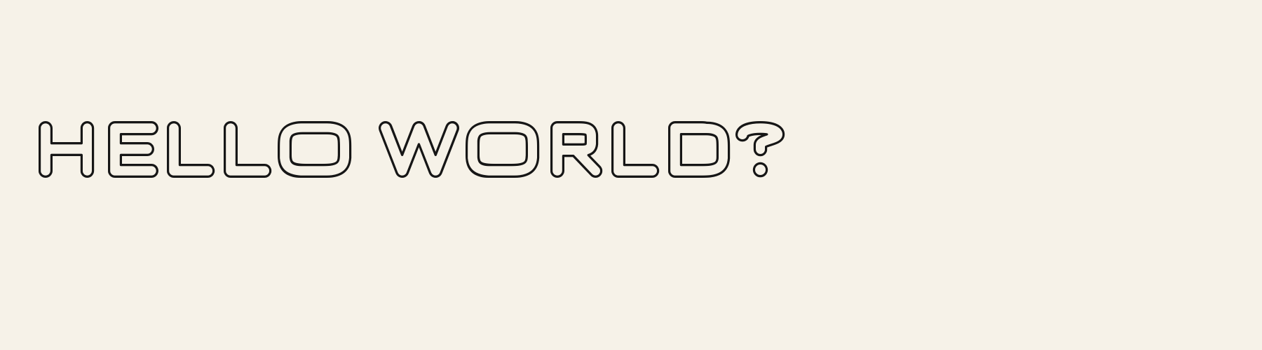 Orbit Outline pangram specimen