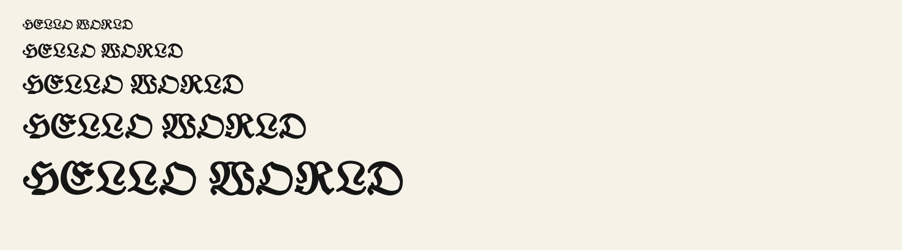 Banner Fraktur waterfall specimen