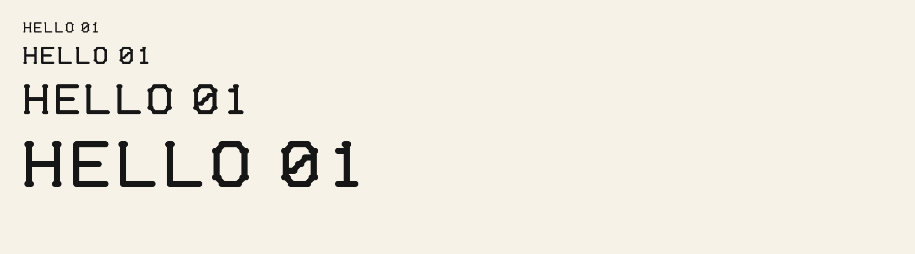 Rounded Pill Display sizes specimen