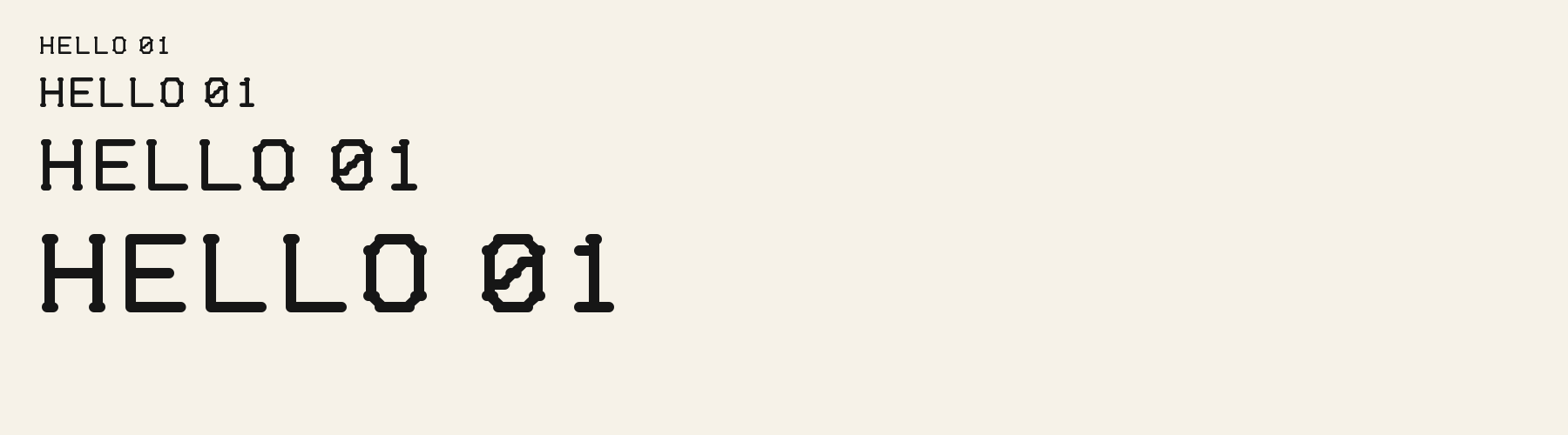 Rounded Pill Display sizes specimen