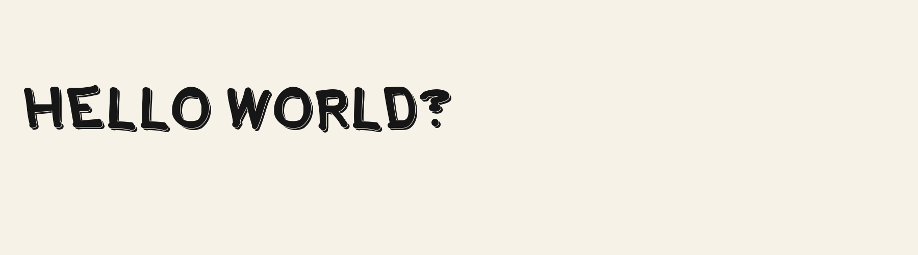 Kapow 3D pangram specimen