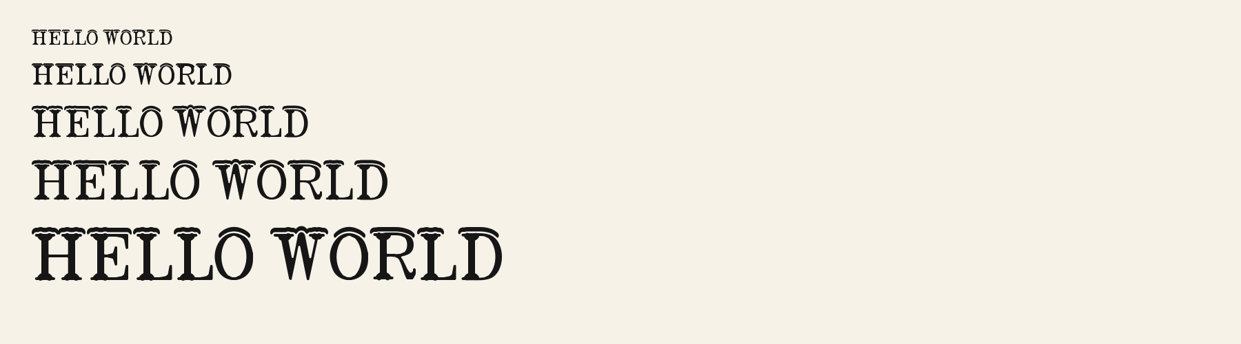 Icing Serif waterfall specimen