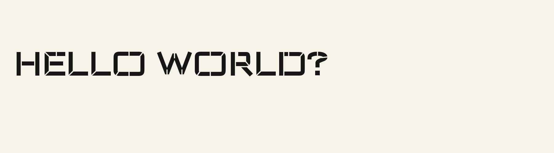Platoon Stencil pangram specimen