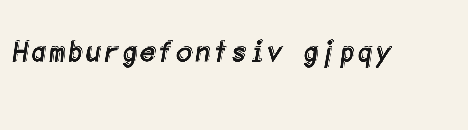 Code Oblique 3D lowercase specimen