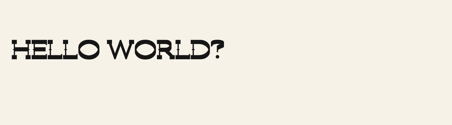 Frontier Tuscan pangram specimen