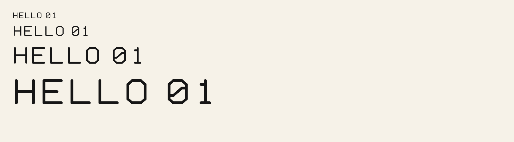 Geo Sans Round sizes specimen