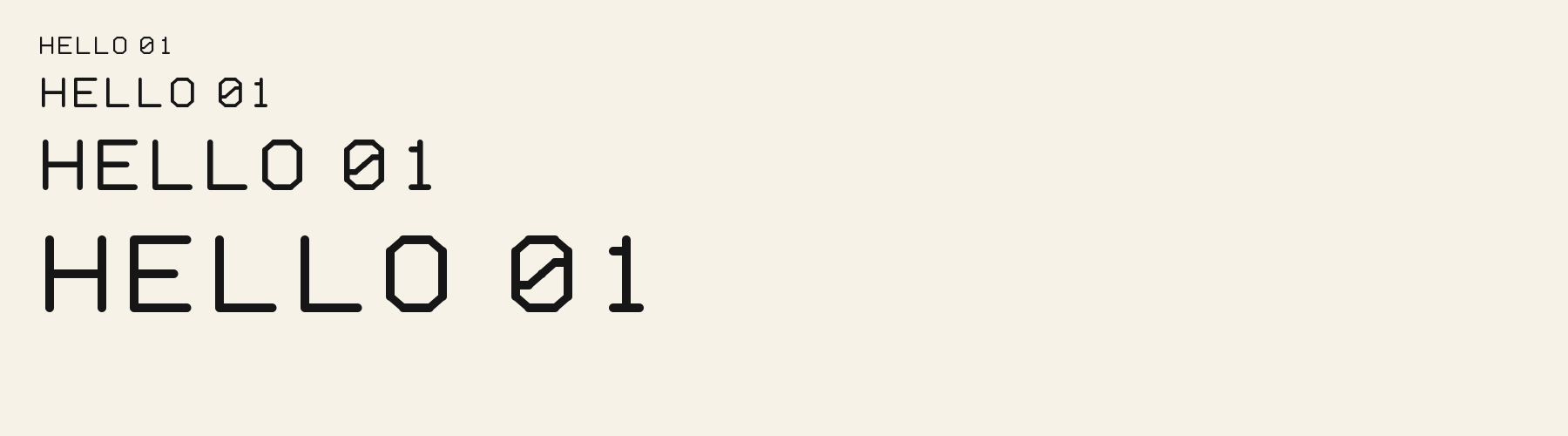 Geo Sans Round sizes specimen
