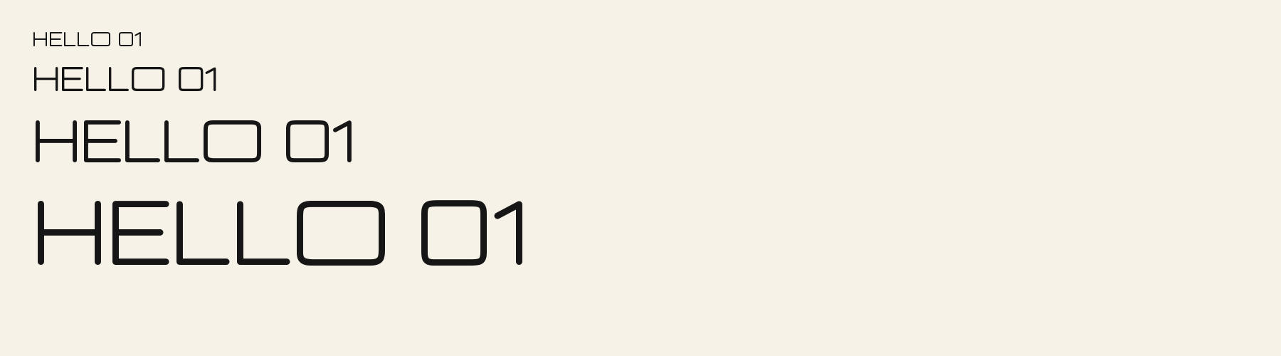 Orbital Sans sizes specimen