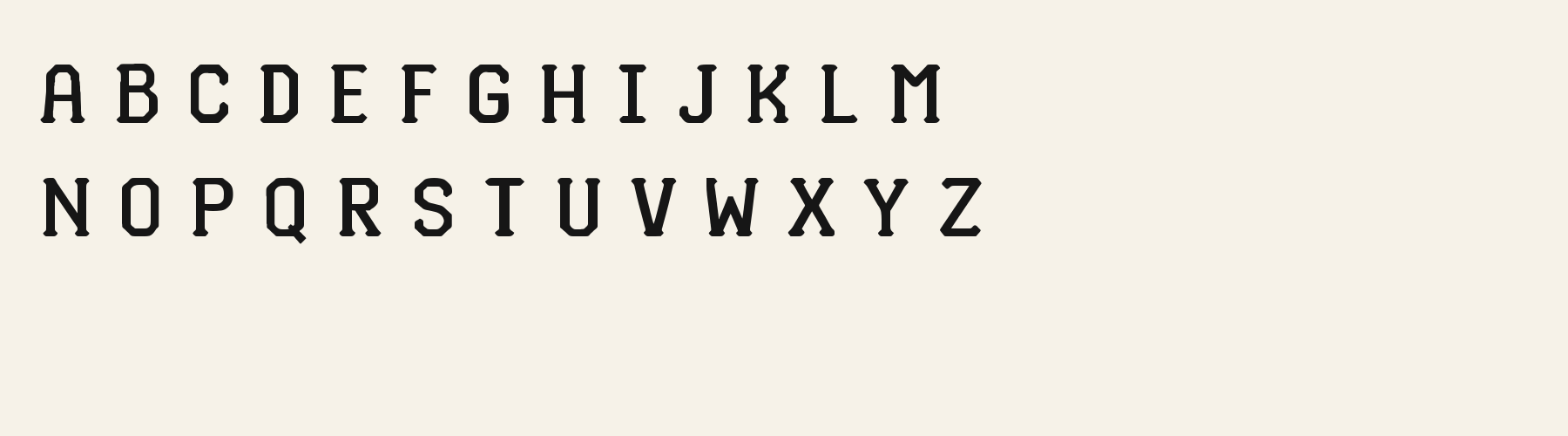 Deco Faceted Loop alphabet specimen