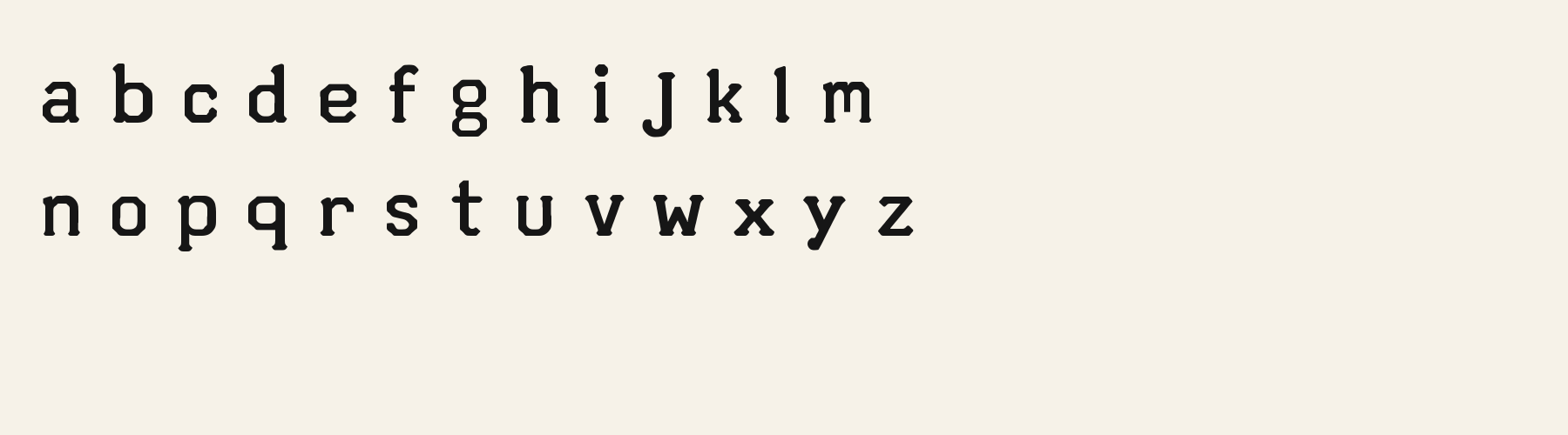 Deco Faceted Loop lowercase specimen
