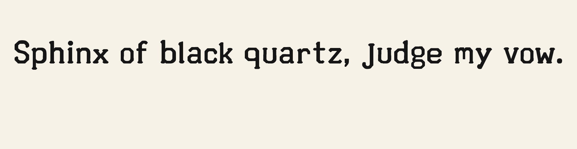 Deco Faceted Loop pangram specimen