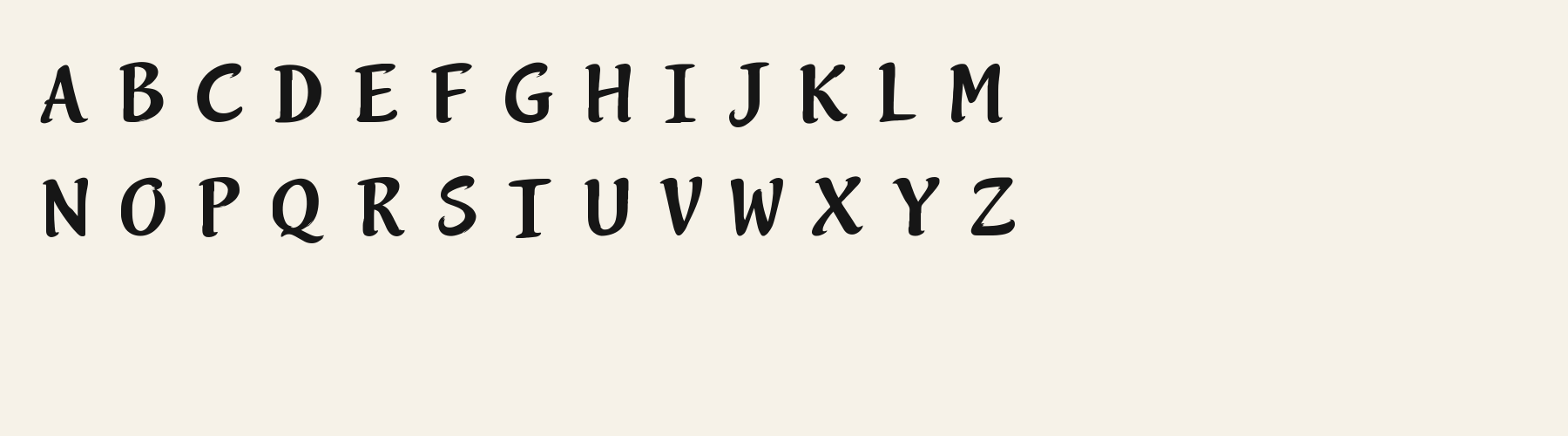 Brush Crescent Wash alphabet specimen