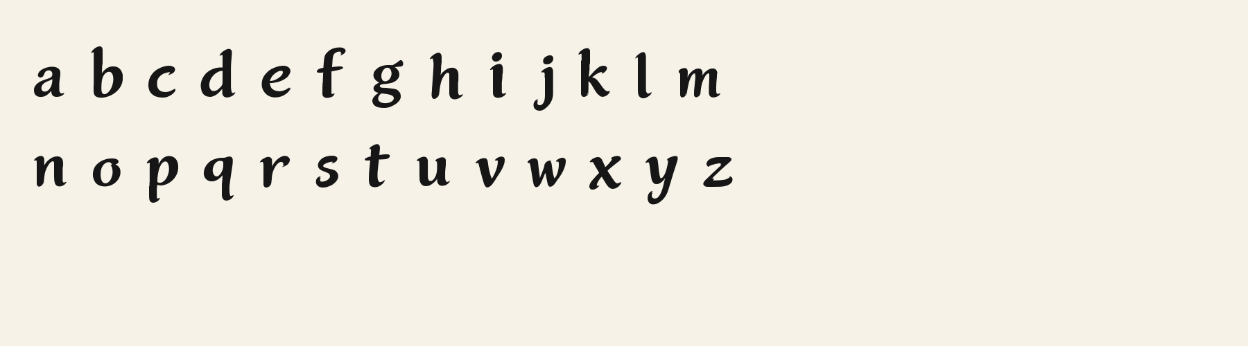 Brush Crescent Wash lowercase specimen
