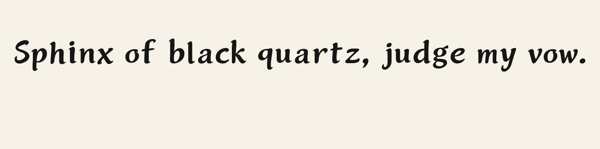 Brush Crescent Wash pangram specimen
