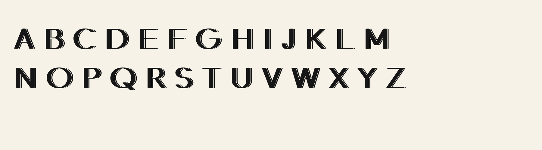 Skyline Deco 3D alphabet specimen