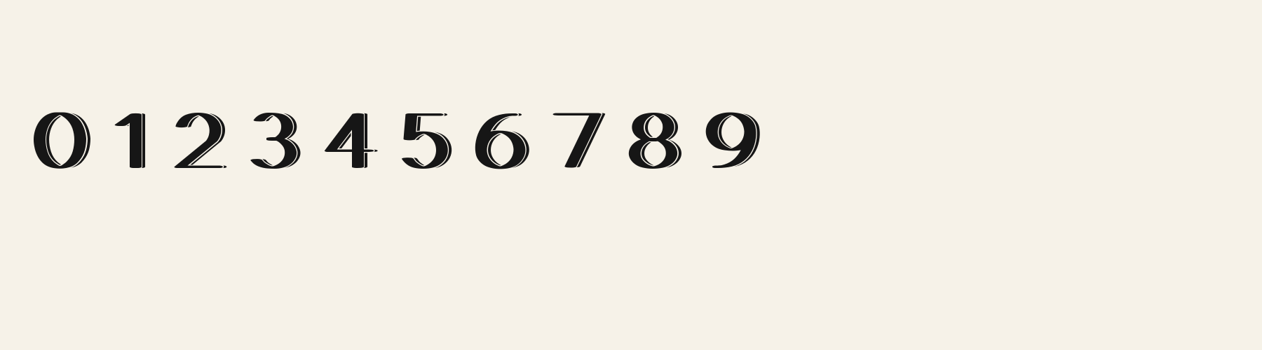 Skyline Deco 3D numbers specimen