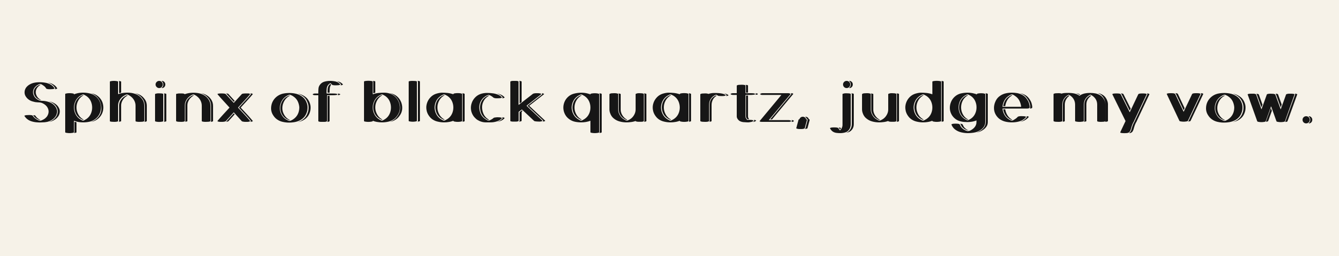 Skyline Deco 3D pangram specimen