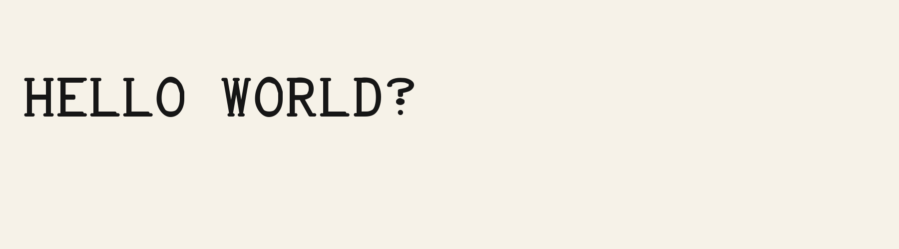 Manuscript Mono pangram specimen