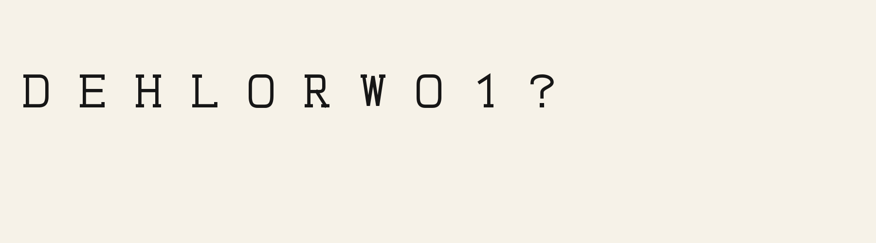Telex Mono alphabet specimen