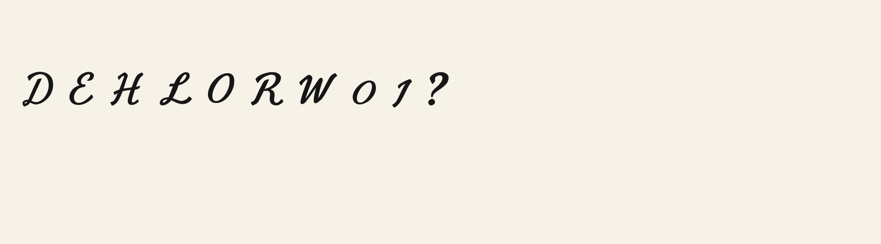 Cursive Letterpress Slant alphabet specimen