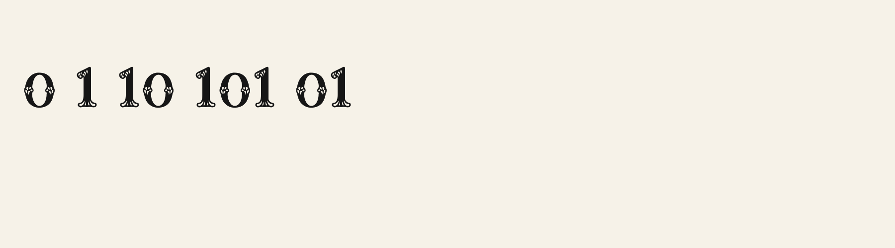 Pretty Lace Display numbers specimen