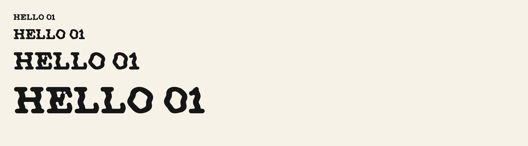 Bellbottom Serif sizes specimen