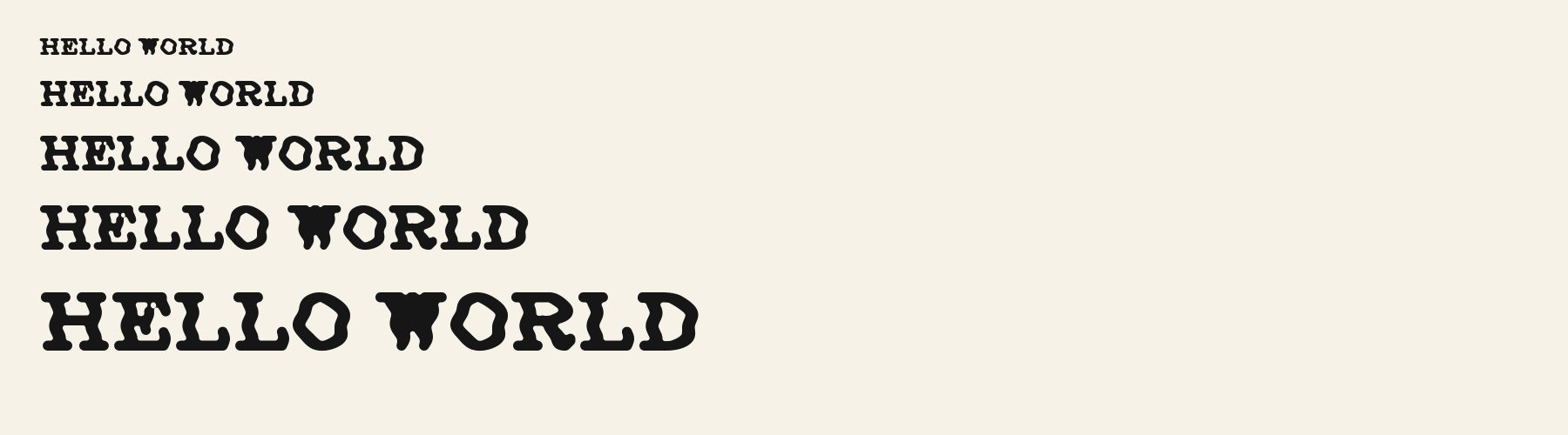 Bellbottom Serif waterfall specimen
