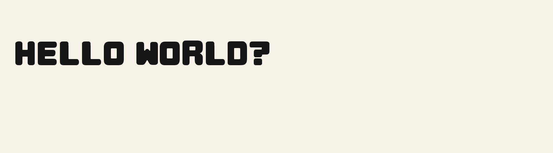 Bubble Squircle Block pangram specimen