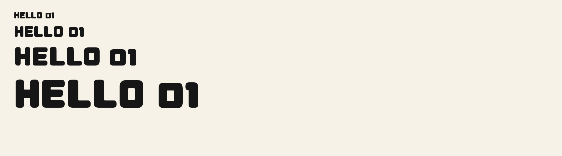Bubble Squircle Block sizes specimen