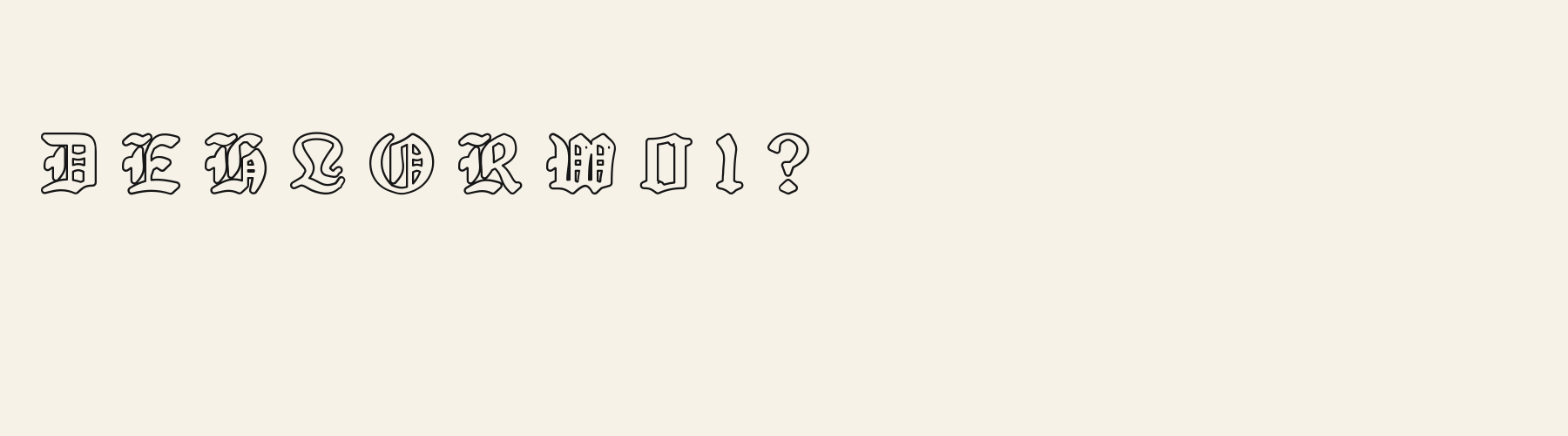 Textura Outline alphabet specimen