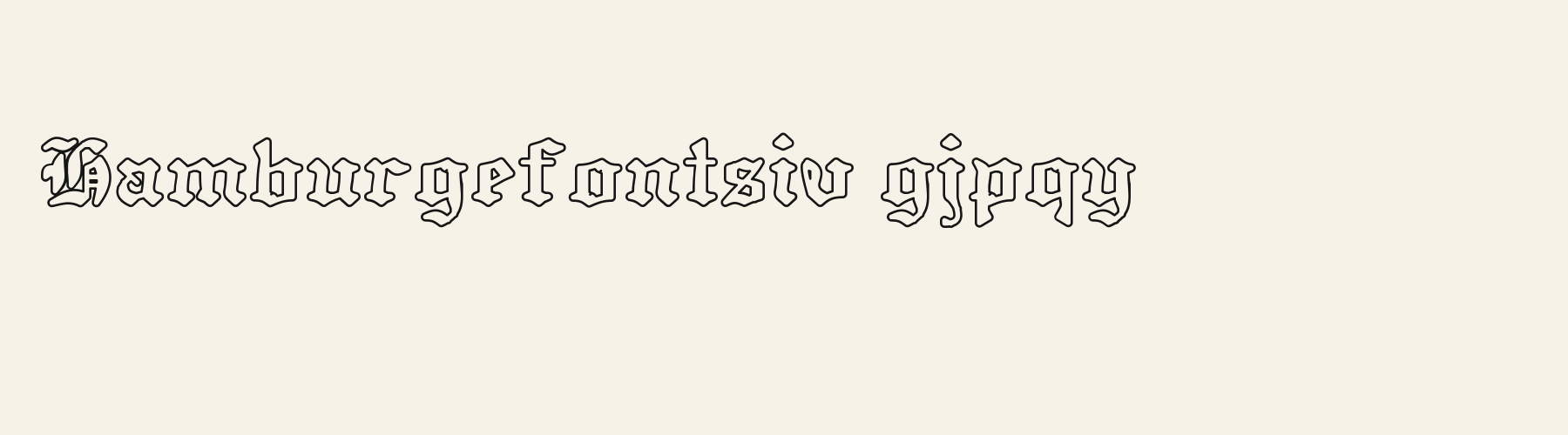 Textura Outline lowercase specimen