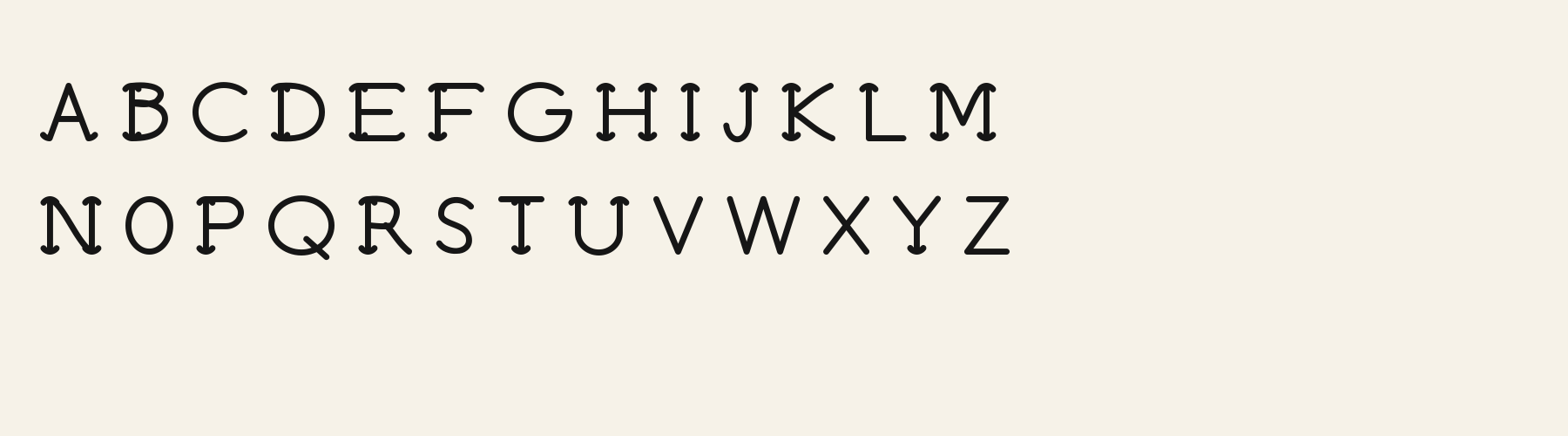 Flare Bracket Roman alphabet specimen