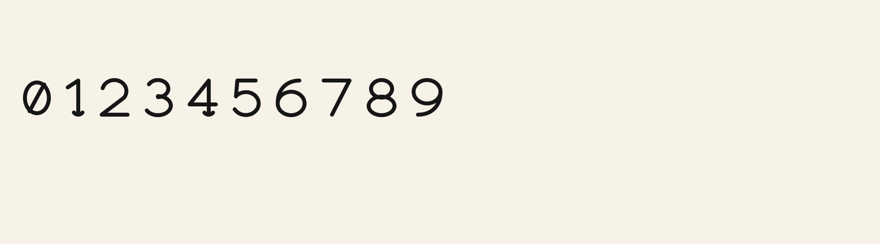 Flare Bracket Roman numbers specimen