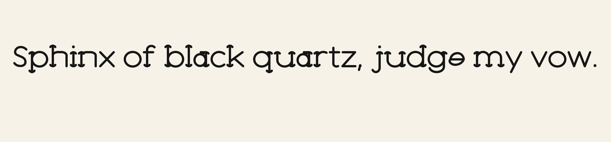 Flare Bracket Roman pangram specimen