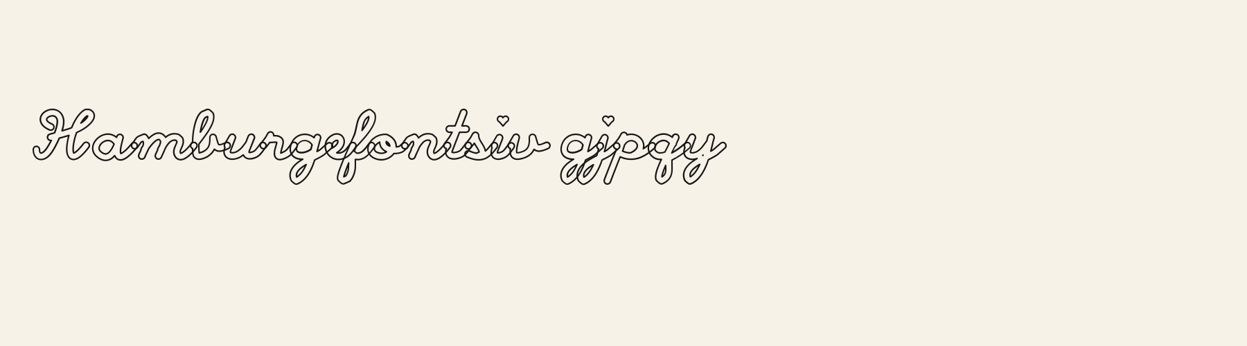 Heartline Outline lowercase specimen