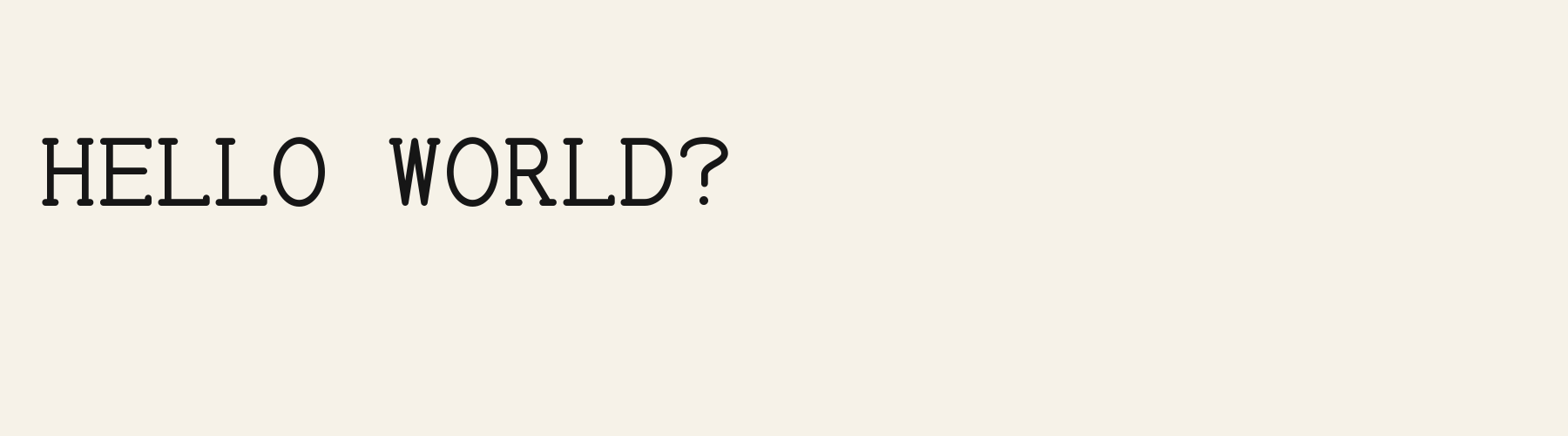 Dispatch Mono pangram specimen