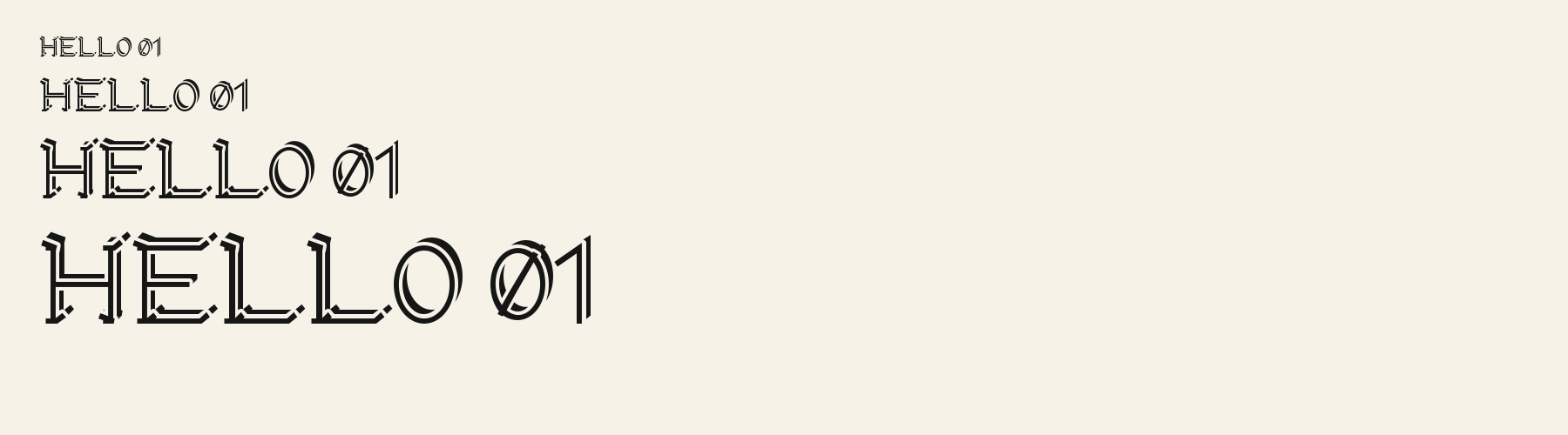 Canted Cup Serif 3D sizes specimen