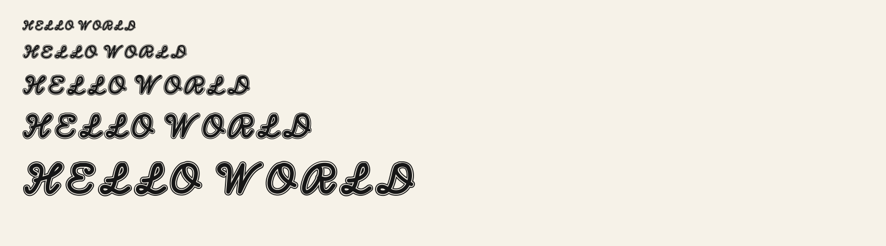 Dugout Script waterfall specimen