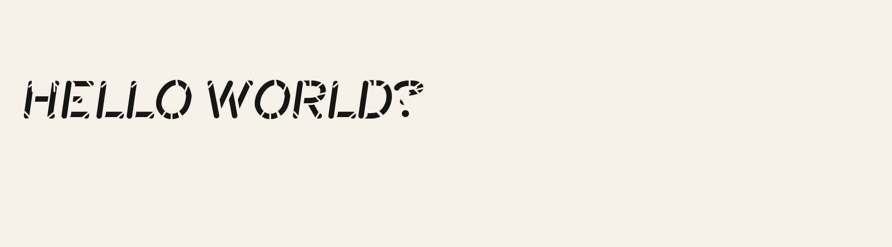 Ration Stencil pangram specimen