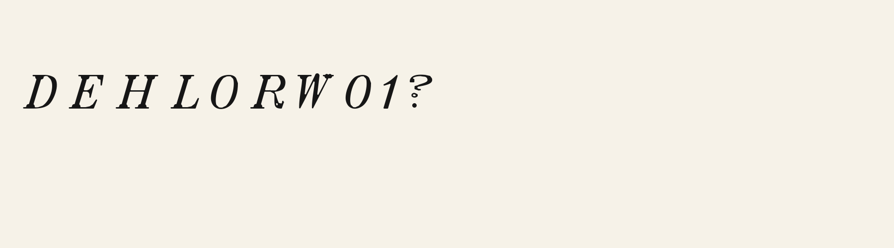 Couture Italic alphabet specimen