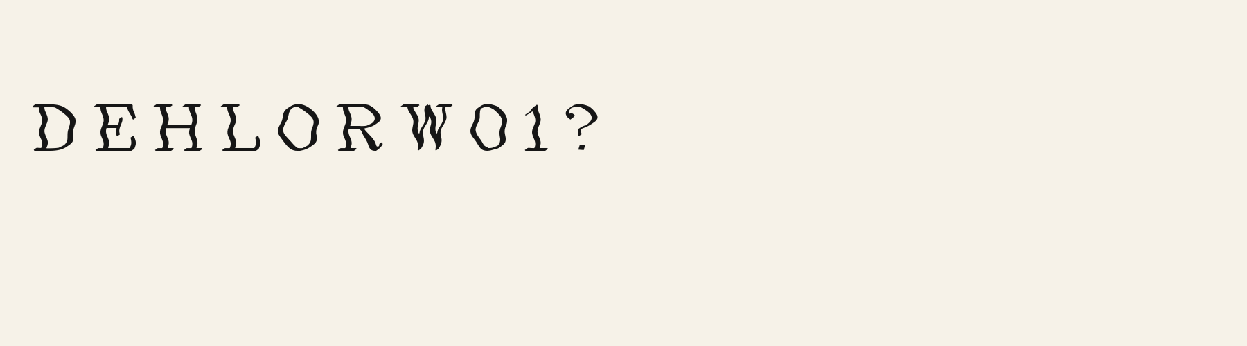 Elven Serif alphabet specimen