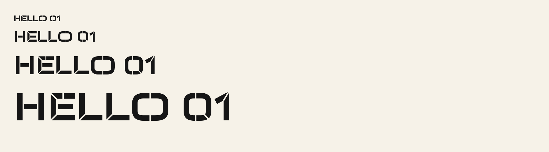 Bunker Stencil sizes specimen