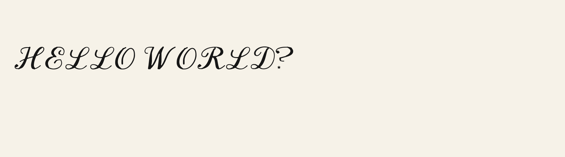 Starlit Script pangram specimen