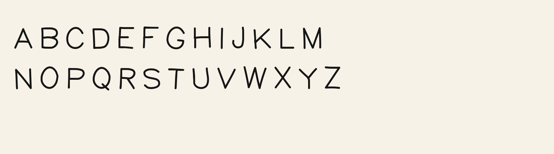 Notebook Hand alphabet specimen