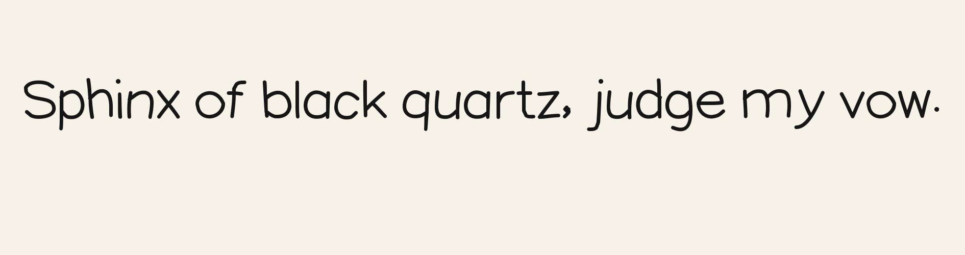 Notebook Hand pangram specimen