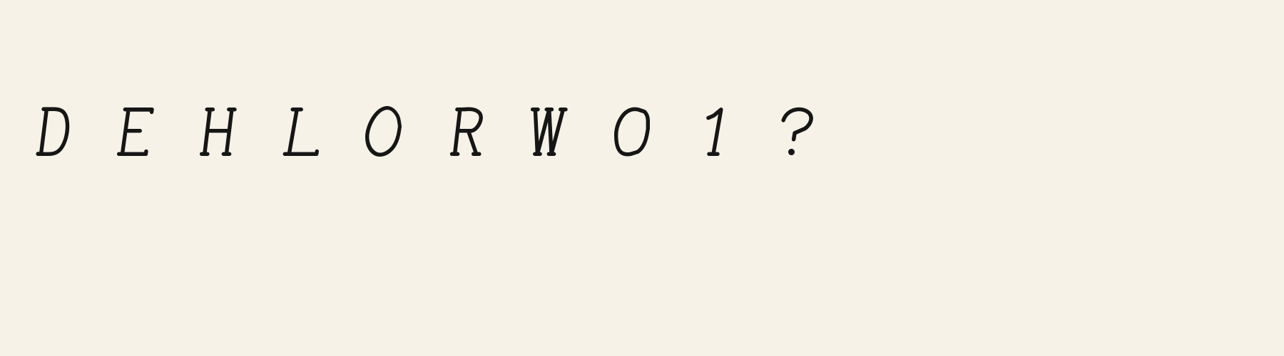 Memo Italic Mono alphabet specimen