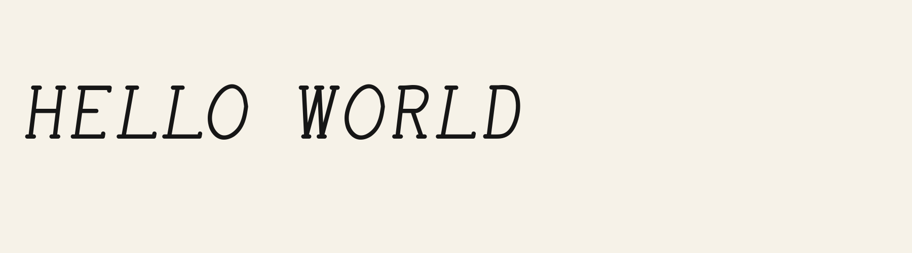 Memo Italic Mono cover specimen