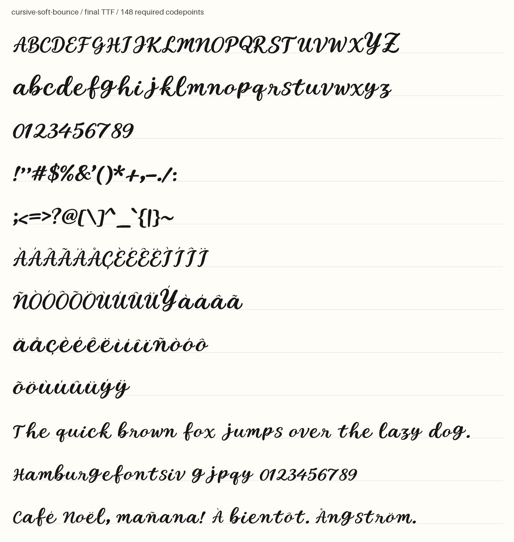 Cursive Soft Bounce full-coverage specimen